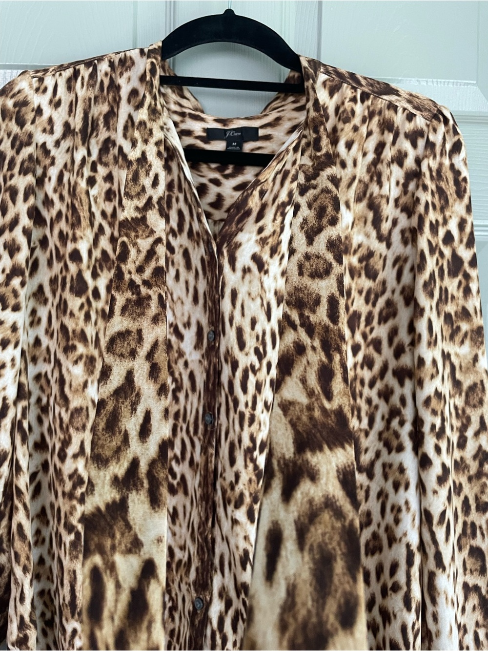 J. Crew Leopard Print Button-Front Blouse - Brown/Cream - Picture 3 of 6